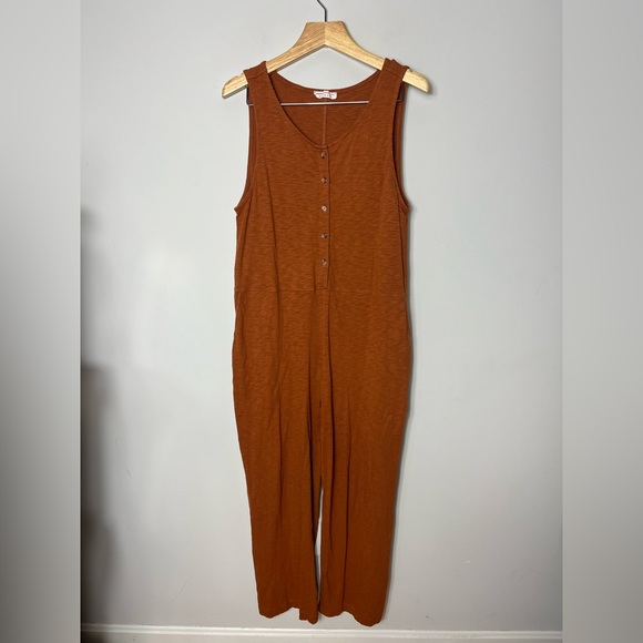 Natural Known Supply 100% Organic Cotton Romper Jumpsuit Rust Orange Size XL 102 - Picture 1 of 9